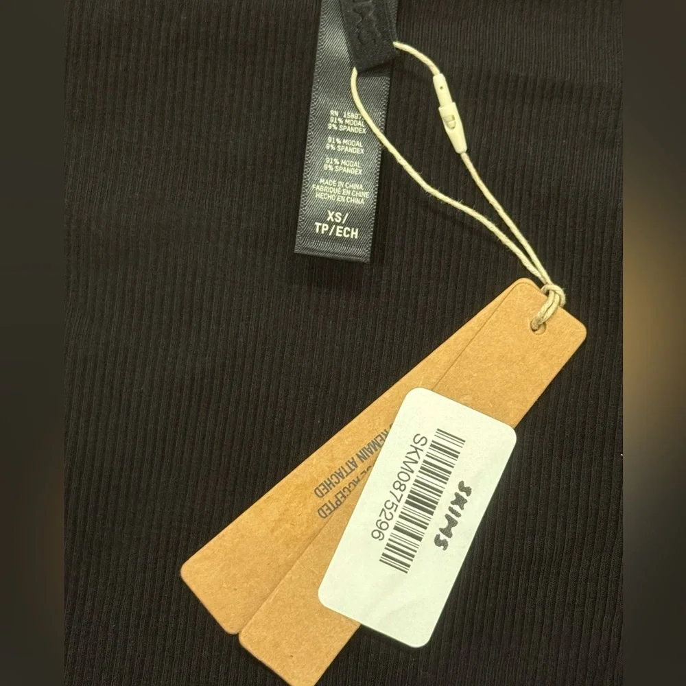 Skims Soft Lounge Long Sleeves/ Maxi Dress/ Ribbed‎ Onyx/   Size XS - Picture 4 of 5